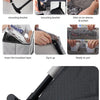 A black insulated cat house featuring a waterproof bracket and Oxford cloth for easy setup.