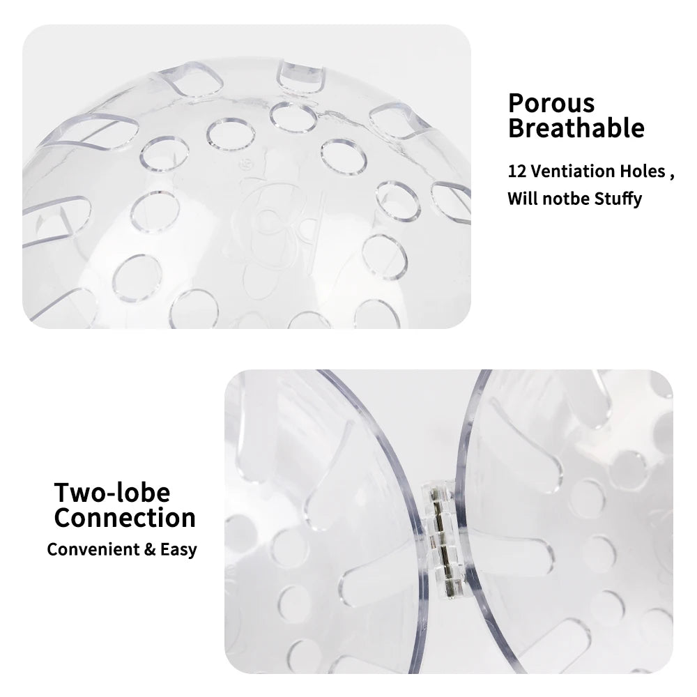 Clear silicone breathable muzzle hood with two-lobe connection for grooming and protection