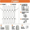 Diagram showing the components of an adjustable metal pet safety gate including the frame, hinges, and locking mechanism.