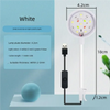 Lumière LED clip-on blanche pour aquariums avec câble USB et plaque de lampe ronde.