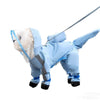 Cachorro perro azul claro impermeable con capucha y protección de cuerpo completo