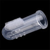 Clear silicone finger toothbrush designed for dogs and cats