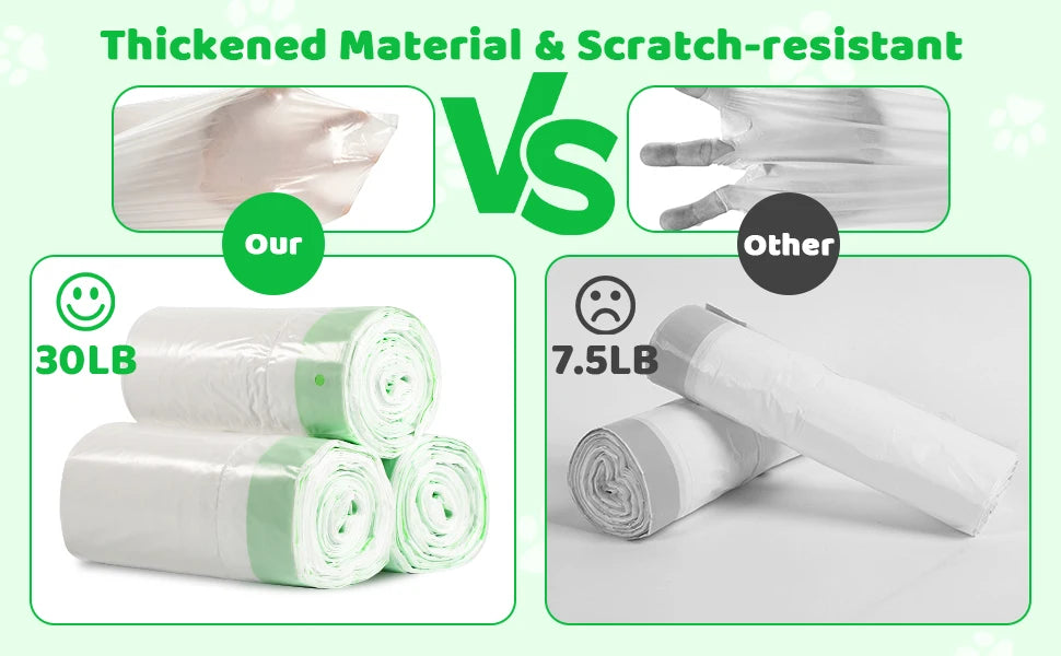 Vergleich, der die verdickte Materialstruktur und kratzfesten Merkmale eines Produkts mit einem anderen zeigt.