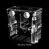 Clear acrylic fish breeding isolation box with a grid structure for separating fish.