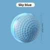 A clear, spherical pet ball with a blue tint and a power button icon visible on the side.