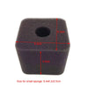 A dark gray, square bio sponge filter with dimensions 6.4x6.2x5.5 cm.