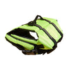 Gilet de sauvetage pour chien vert lime réfléchissant pour la baignade et la sécurité.