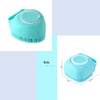 Light blue silicone pet bath massage brush with foam maker tool