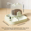 Klares Futter- und Wasserdispenser-Set mit Basis zum Füttern und Trinken.