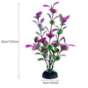 Plantes décoratives aquatiques artificielles aux feuillages violets et verts vifs, plantées dans un pot sombre