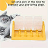 Yellow, pink, and green puzzle toys for pets to eat and play while exercising their brains.