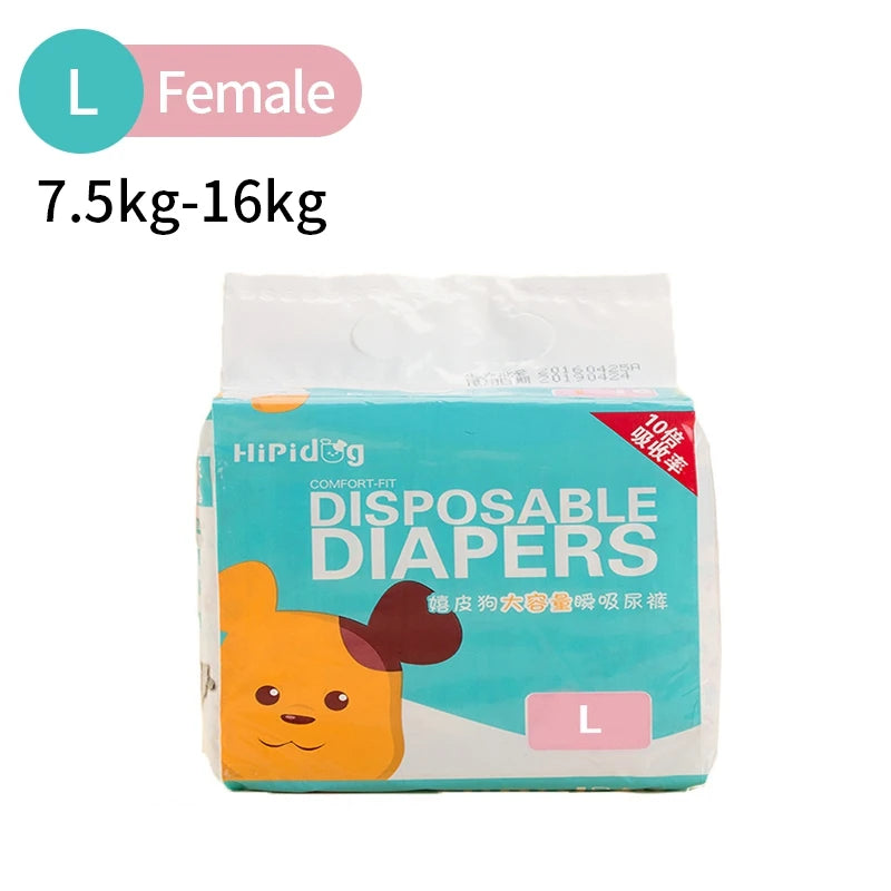 A package of Hilid disposable diapers for female dogs in size L