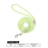 A bright lime green traction rope dog leash with a quick-release clip and silver hardware.