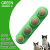 Green edible catnip balls including a Gall Nut, Silvervine, and Energy Sugar for dental health and play