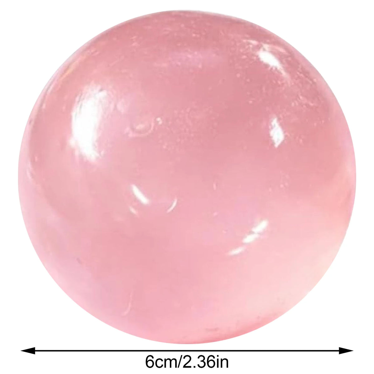 Eine glatte, rosa Knetball-Stressbälle mit glänzender Oberfläche.