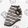 A black and white striped stretchy pet tank top for cats and small dogs