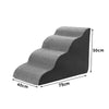 A gray non-slip curved pet stairs ramp with dimensions 75cm long, 40cm wide, and 50cm high.
