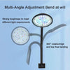 A multi-angle adjustment bend LED light fixture with a black stand and adjustable arms.