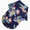 Navy blue Hawaiian style pet dog summer beach shirt with floral print