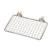 Stainless steel bird perch platform with a wire mesh grid for birds