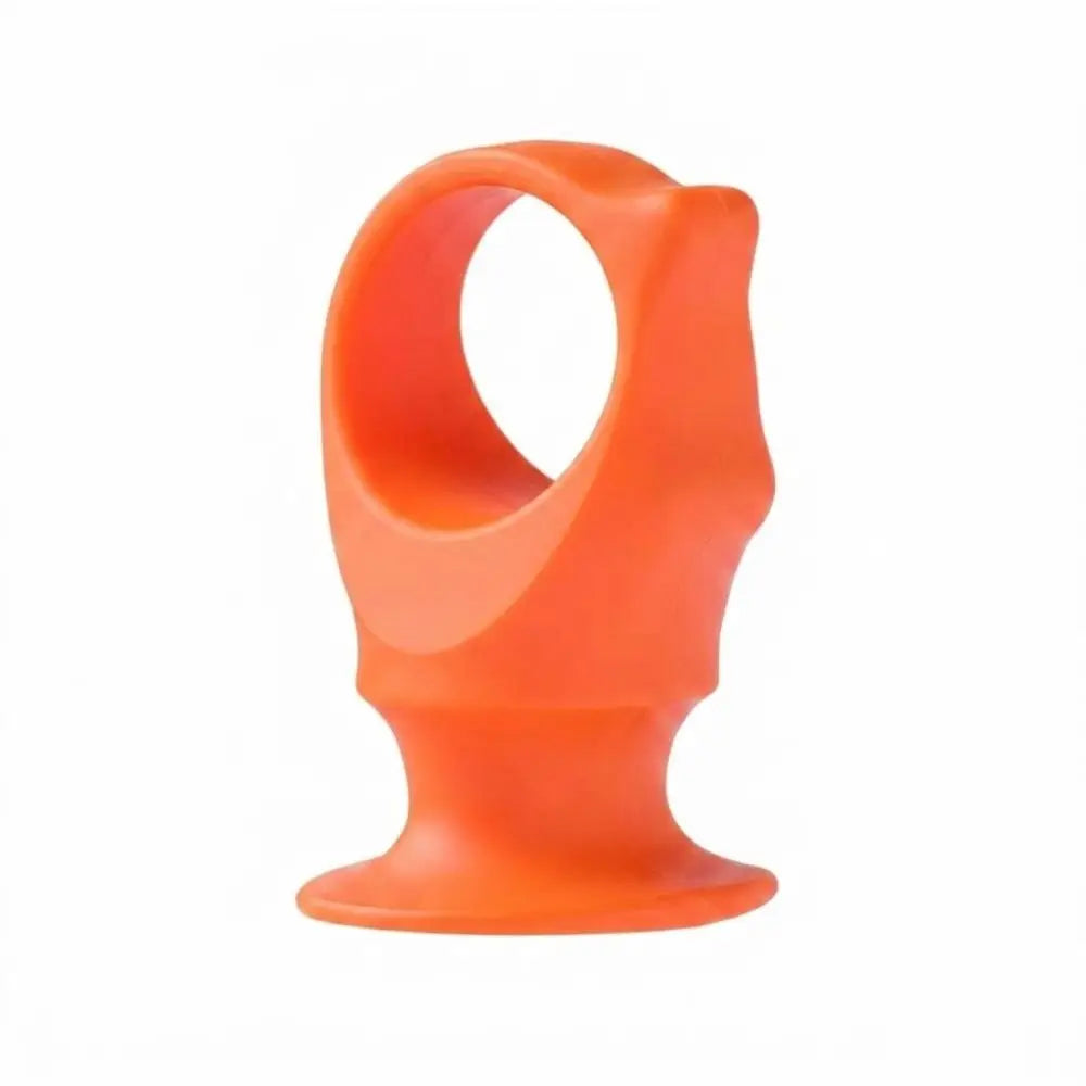 Orange silicone pet toothbrush for dog and cat