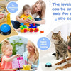 A recordable talking button used for pet training, shown with various toys and pets.