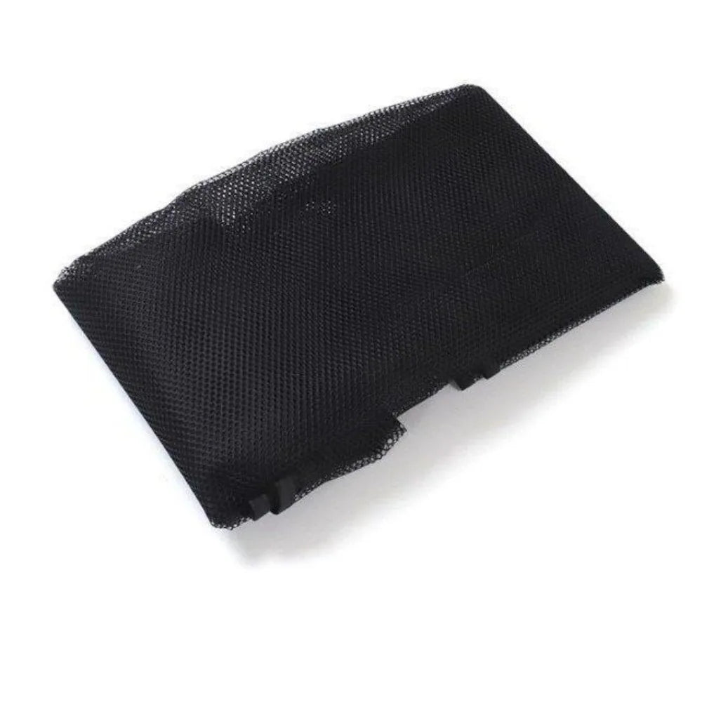 Black multipurpose safety net designed for use on balconies and stairs.