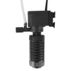 Black compact submersible aquarium filter with oxygenation