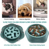 Anti-choking slow feeder dog bowl with puzzle design featuring silicone feet and various feeding options