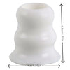 White silicone bat grip knobs with dimensions 4cm by 4.5cm.