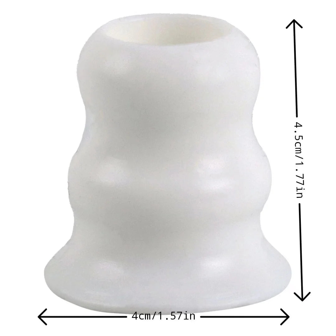 White silicone bat grip knobs with dimensions 4cm by 4.5cm.