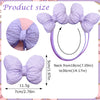 A set of 30 handmade lavender dog hair bows shown in various sizes and packaging.