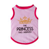 Pinkes Netzvest für ein kleines Haustier mit goldener Krone und dem Text „Die Prinzessin ist angekommen“