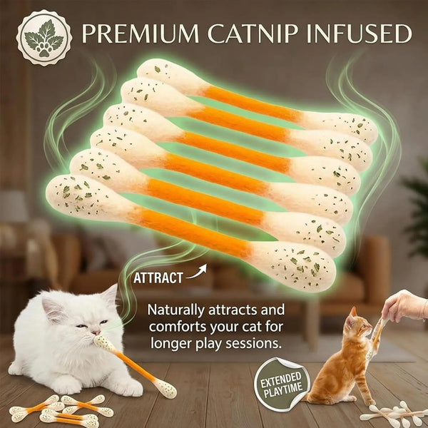 Premium-Katzenminzstäbchen ziehen und beruhigen Katzen für längere Spielsessions