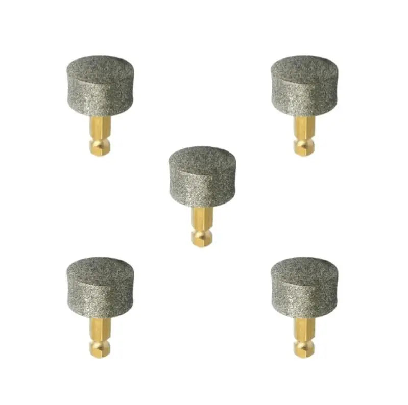 A set of four gray electric pet nail grinders for dogs and cats.