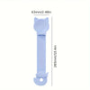 Light blue long-handled pet food dispensing spoon with a decorative bow.