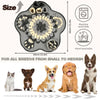 A gray pet sniffing mat designed for dog training and slow feeding, shown with various breeds.