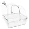 Clear acrylic external bird bath designed for cages and parakeets.
