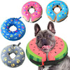 Colección de collares de recuperación inflables para perros y gatos en varios colores, incluyendo rosa, azul y amarillo