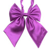 A vibrant purple satin bow tie for a pet, tied in a decorative bow.