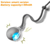 A smart version battery capacity 130mAh electronic rolling cat toy ball with a flexible cord.