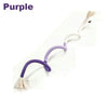 Purple interactive cotton rope cat teaser toy with a fluffy end