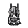 Black and white striped adjustable backpack carrier for cats and dogs