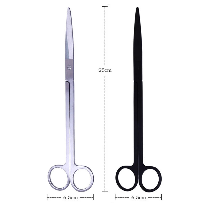 Stainless steel aquarium cleaning tool set with scissor-like blades and handles