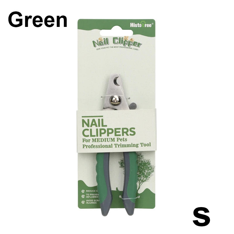 Grüne Nagelscheren für mittelgroße Haustiere mit Edelstahlklingen.