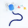 A blue training ball with a string attached, featuring bird sounds and used for automatic cat and dog training.