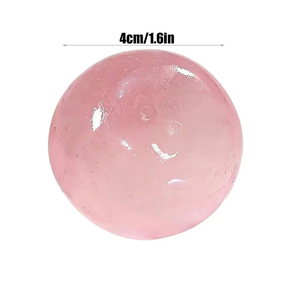 Durchsichtbare rosa Stressball-Kugel mit einem Durchmesser von 4 cm (1,6 Zoll).