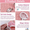 Pink dog sanitary pants featuring a tail hole design and a magic sticker for easy wear