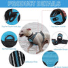 A padded dog traction chest harness featuring a nylon handle, adjustable straps, and reflective trim.