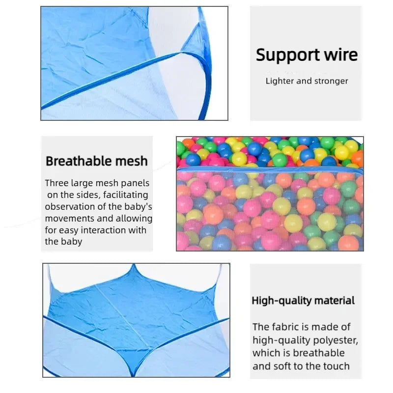 A foldable transparent pet playpen showing breathable mesh and high-quality fabric for small animals.